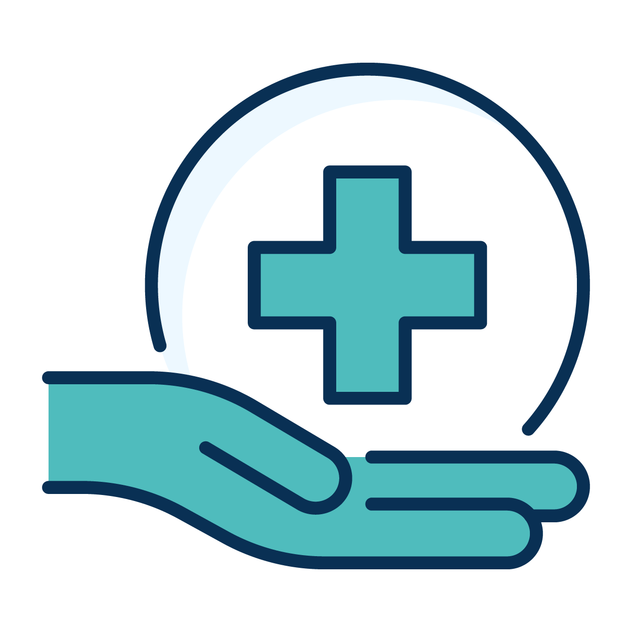 Icon Hand mit Plussymbol